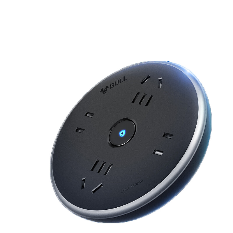 公牛 GN-R6220 飞碟插座 总控四联 1.5米 黑色按个销售