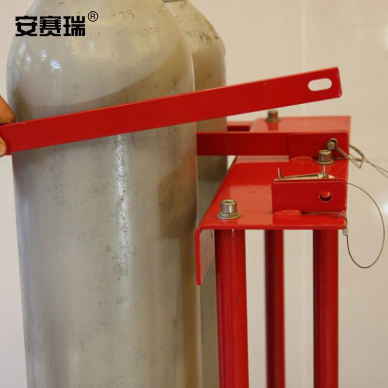 安赛瑞 16262 气瓶架 6瓶容量红色带刹车轮按个销售