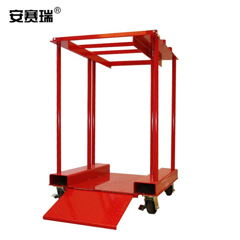 安赛瑞 16264 气瓶架 8瓶容量红色带刹车轮按（个）销售