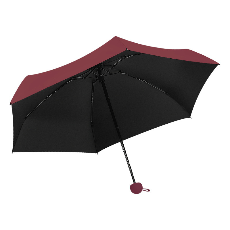 美度 M5506 五折晴雨伞-胭脂红 51*90cm按（把）销售