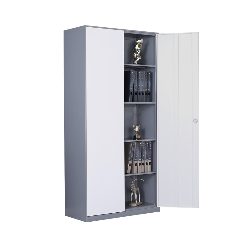 悦山 YSOA1fo04-06HTB 加厚文件柜 灰框白门对开文件柜 900*400*1850mm按个销售