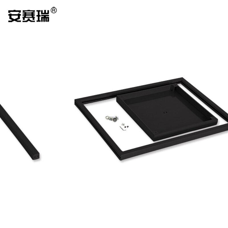 安赛瑞 28935 立式广告立牌双面 进入前必须佩戴口罩 黑色宽50cm高70cm总高135cm 4个起订按（个）销售