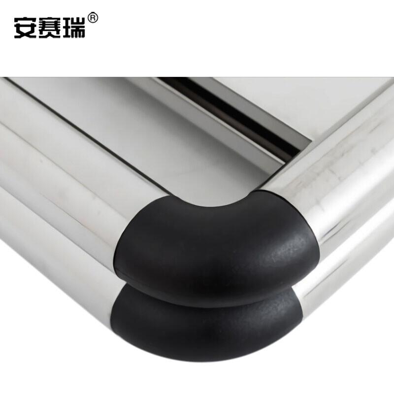 安赛瑞 28939 折叠式不锈钢A字告示牌 (进入前必须佩戴口罩)按（个）销售