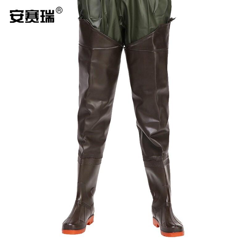 安赛瑞 300543 高筒过膝雨靴 褐色 40码按双销售