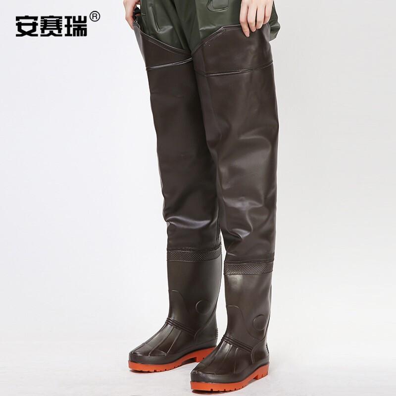 安赛瑞 300543 高筒过膝雨靴 褐色 40码按双销售