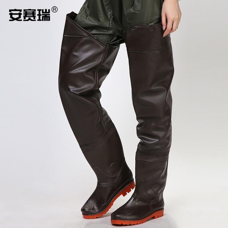 安赛瑞 300543 高筒过膝雨靴 褐色 40码按双销售