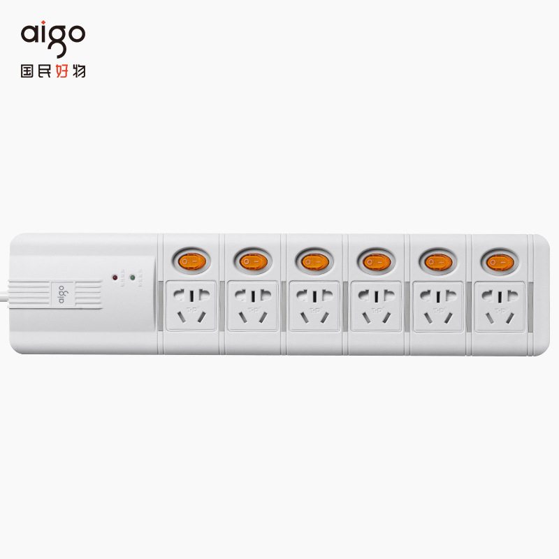 爱国者 S6K6 防雷插座 六联分控 3米按个销售