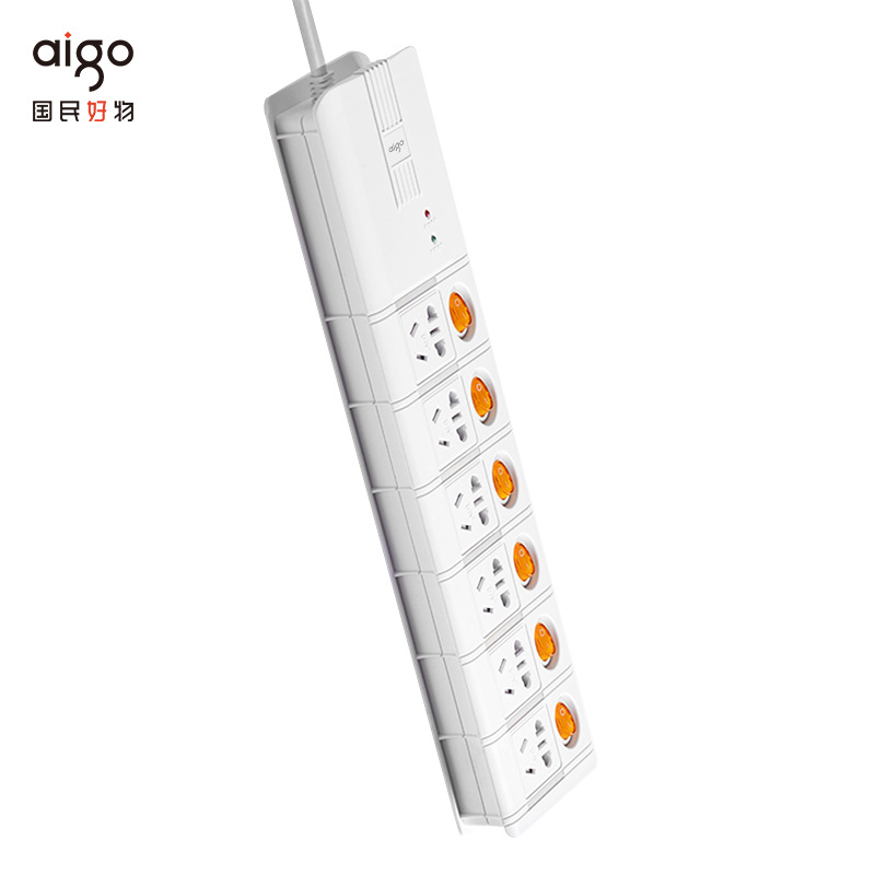 爱国者 S6K6 防雷插座 六联分控 3米按个销售