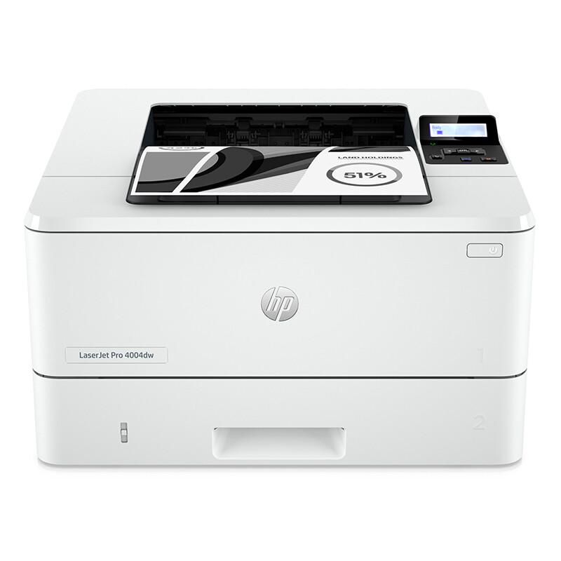 惠普 LaserJet Pro 4004dw 黑白激光打印机 A4 白色 仅打印、无线网络、自动双面按台销售