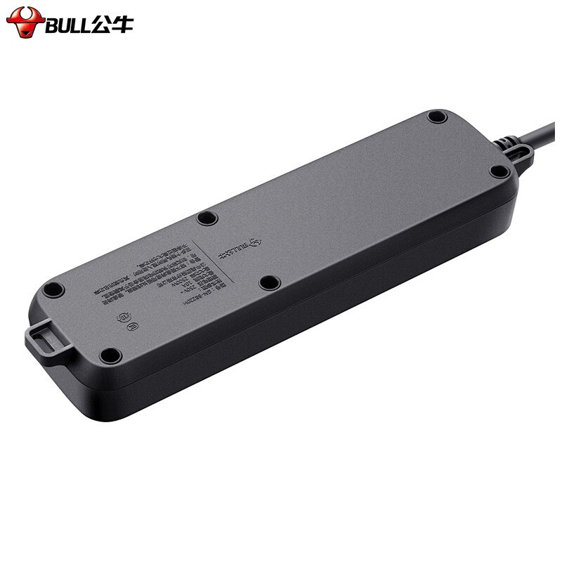 公牛 GN-B8220H B8系列新国标插座 四联总控 1.8米 黑色按个销售