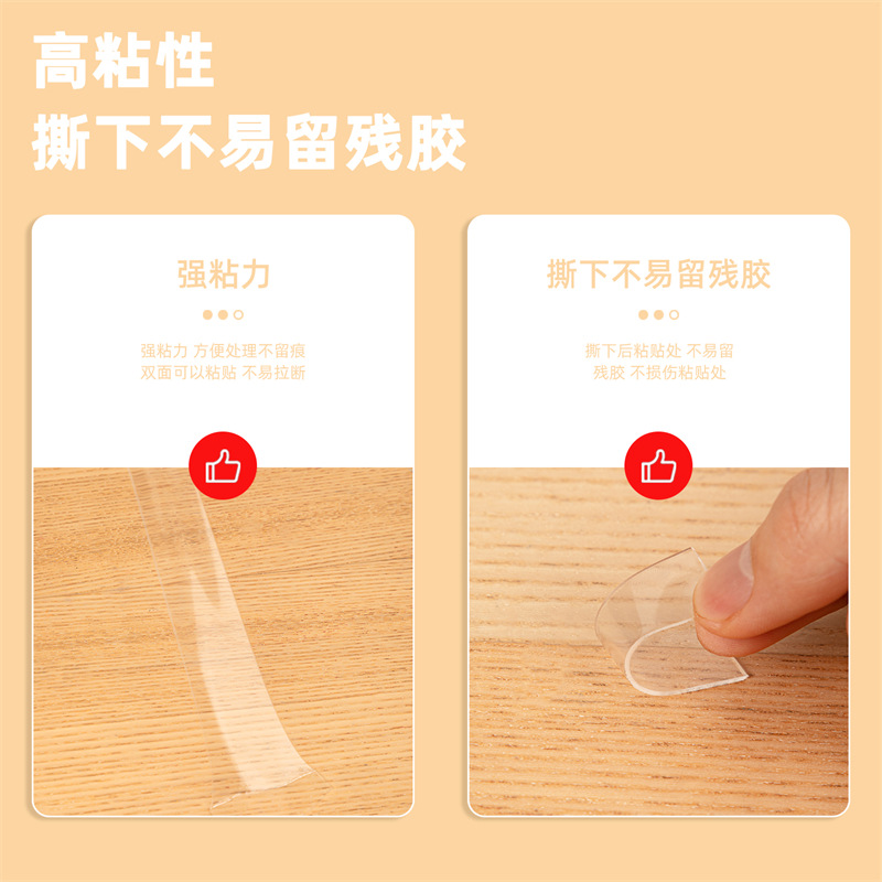 得力 33625 纳米双面胶带 15mm*3m*1mm (2卷/盒) 透明色按（盒）销售