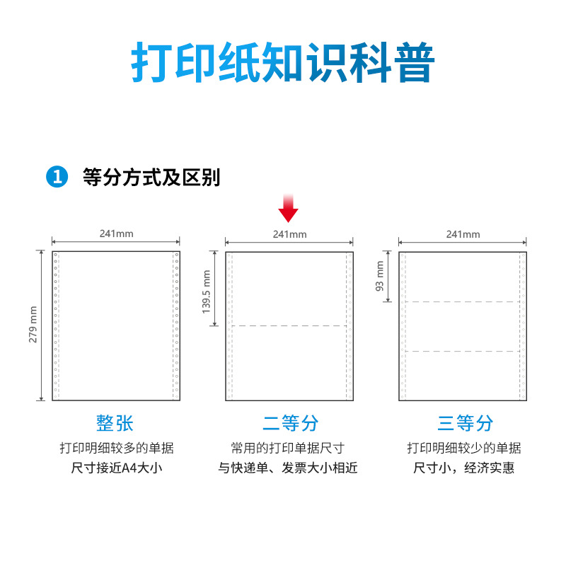 得力 N241-3 塞纳河电脑打印纸 (1/2CS彩色撕边) 1000页/箱按箱销售