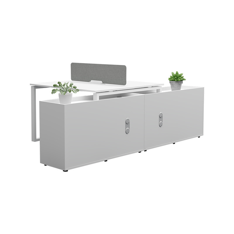 悦山 一字型 开放卡位职员桌带侧柜 1200*2400*750mm按张销售