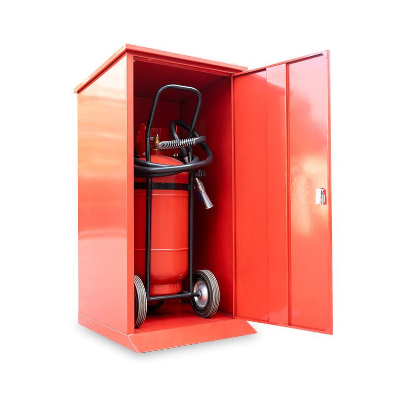 轰烈消防 红色铁质1.2mm厚 1170mm*680mm*575mm 推车式干粉灭火器箱 (空箱) 可容纳单个35kg灭火器按个销售