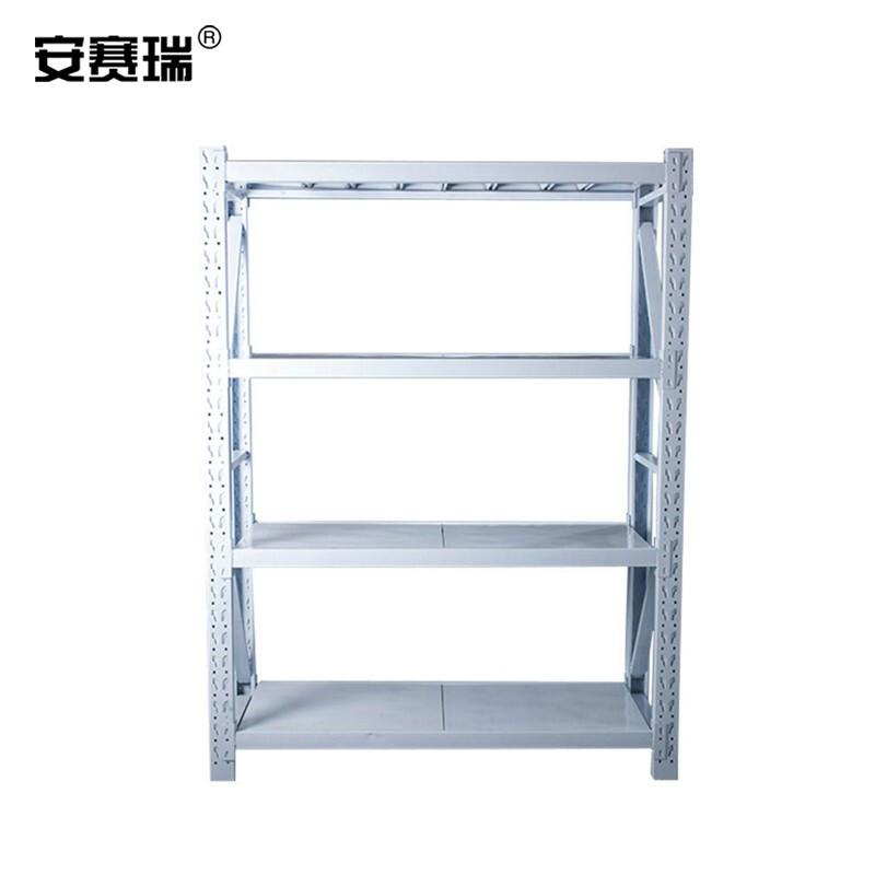 安赛瑞 13319 钢制四层仓储货架 白色 120*50*200cm 100kg/层 主架按（个）销售