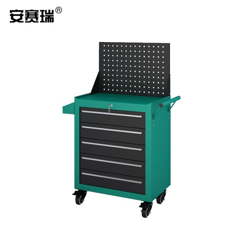 安赛瑞 200230 汽修工具车 重型工具柜推车 （5抽柜绿色和背板）按（辆）销售