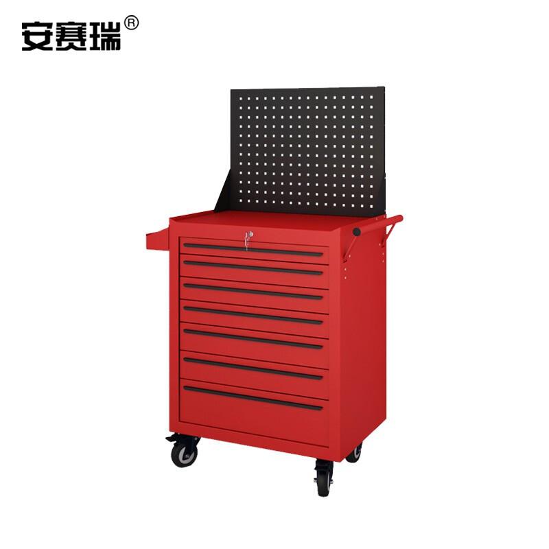 安赛瑞 200233 汽修工具车 重型工具柜推车 7抽柜红色+背板按辆销售