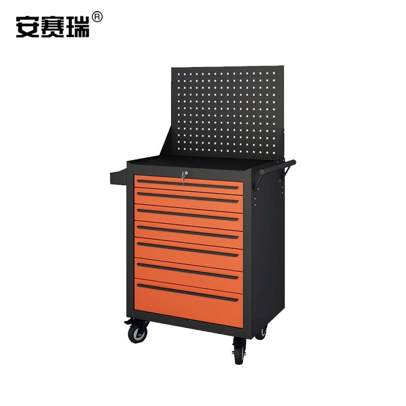 安赛瑞 200234 汽修工具车 重型工具柜推车 7抽柜橙色+背板按辆销售