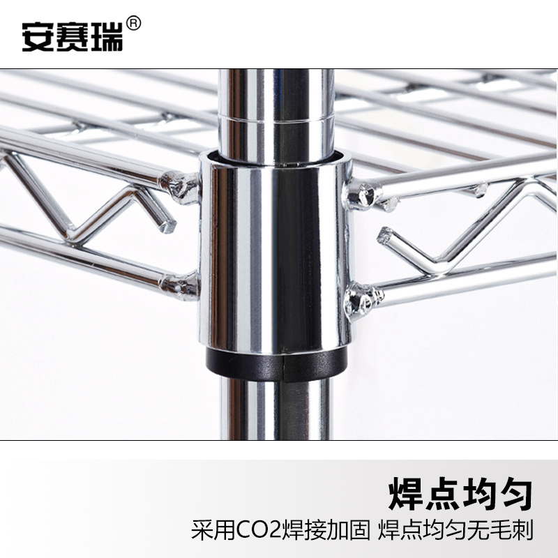 安赛瑞 200389 手推车 镀铬线网可移动搬运工具车 120×45×103cm 两层按辆销售