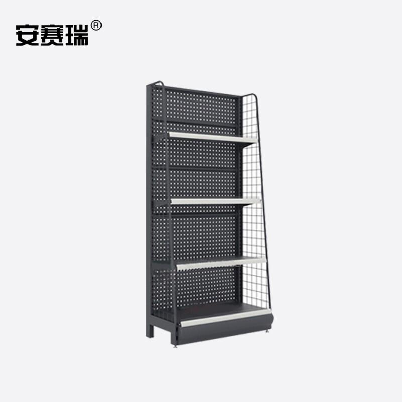 安赛瑞 200423 超市货架展示架 60×35×135cm 端头带侧网4层按个销售