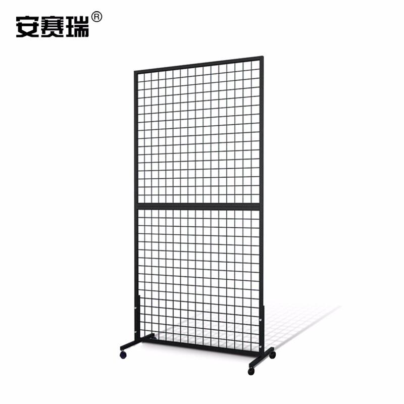 安赛瑞 200431 网格移动展示架 90×180cm 黑色按个销售