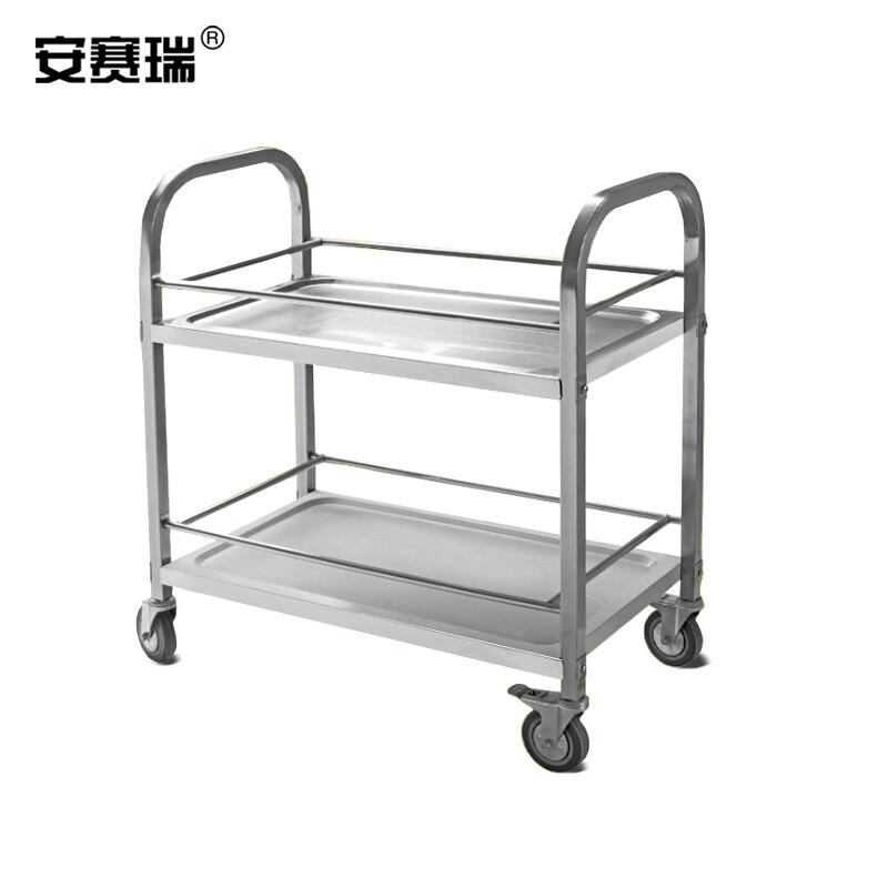 安赛瑞 27203 不锈钢送餐车 二层 大号带脚刹按（辆）销售