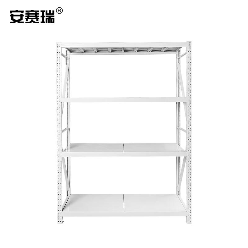 安赛瑞 28428 中型仓储货架 白色150×60×200cm 四层主架 200kg按（个）销售