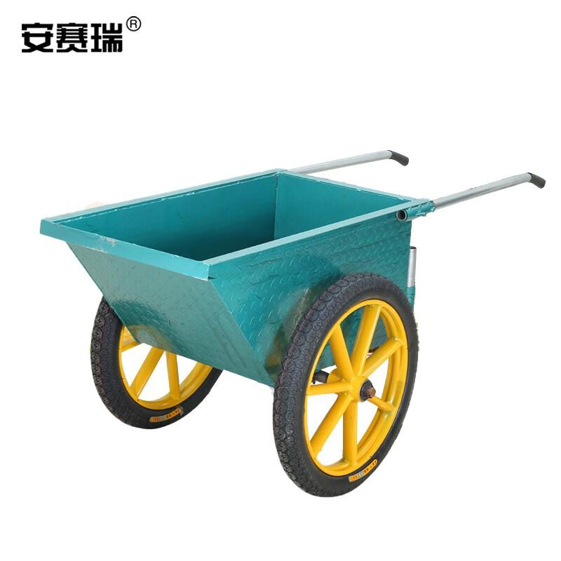 安赛瑞 2C00047 两轮手推车翻斗车 中号充气轮 绿色按辆销售