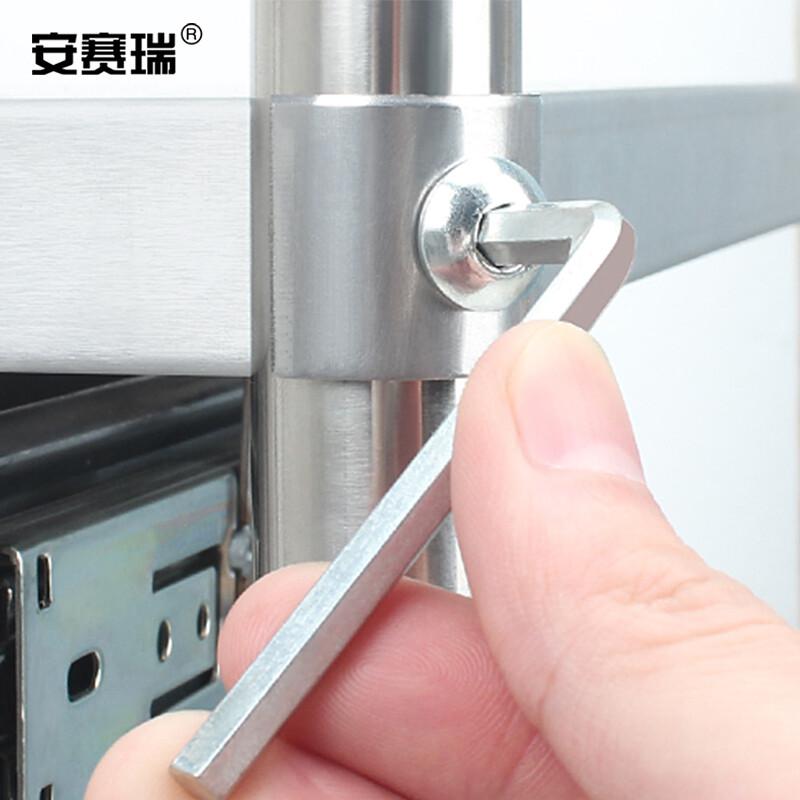 安赛瑞 600613 加厚组装不锈钢小推车 （二层整抽屉带盆）610*410*910mm按辆销售