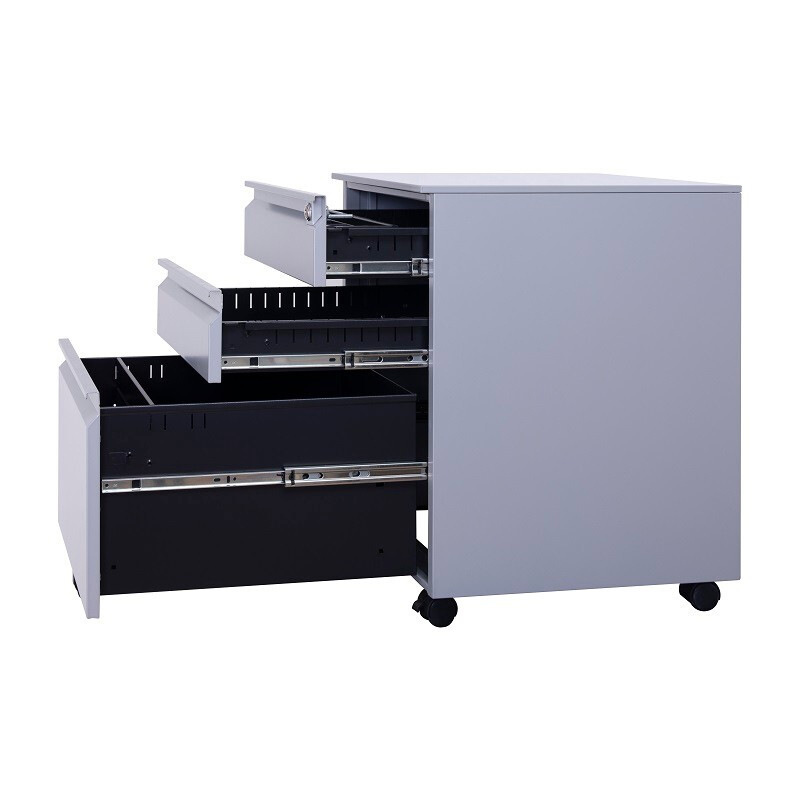 臻远 ZY-HDG-08 钢制活动柜 鹅颈拉手闪银钥匙锁 390*500*600按台销售