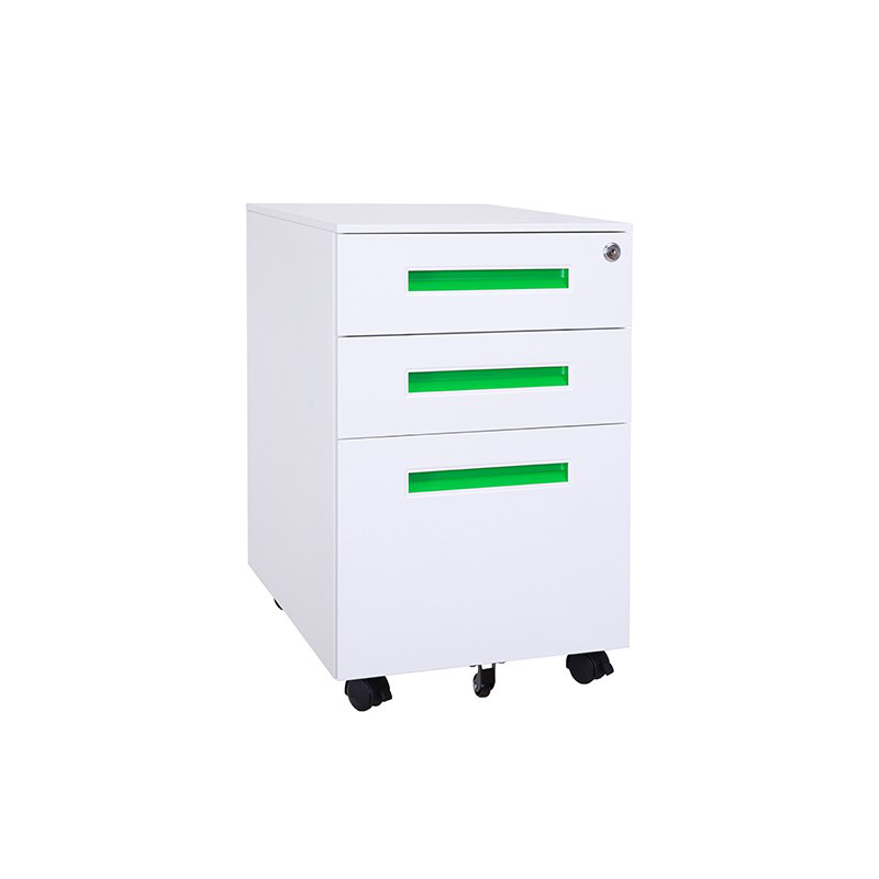 臻远 ZY-HDG-13 钢制活动柜 绿色拉手白色钥匙锁 390*500*600按台销售