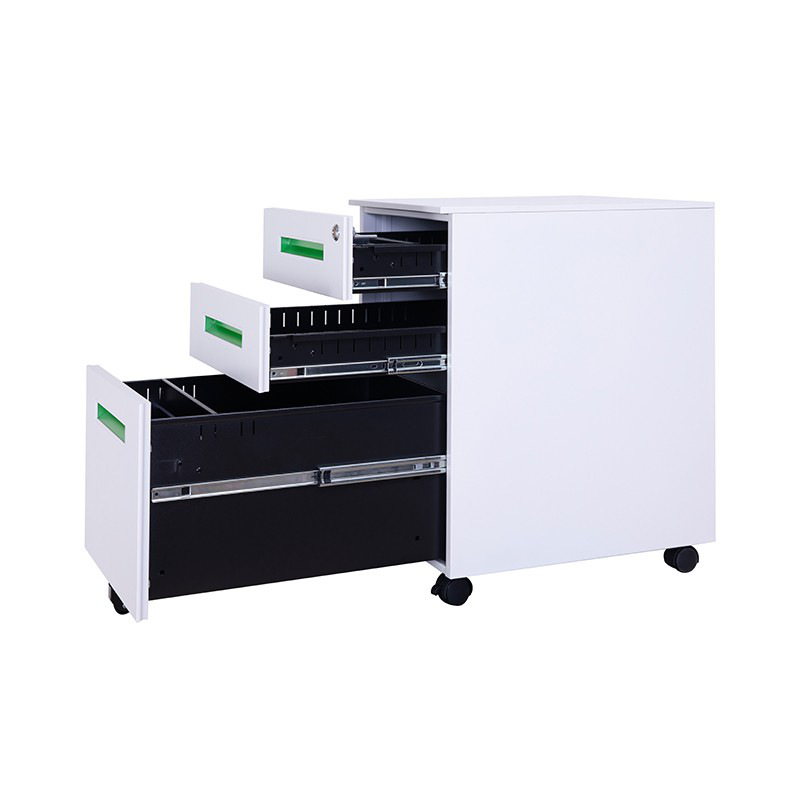 臻远 ZY-HDG-13 钢制活动柜 绿色拉手白色钥匙锁 390*500*600按台销售