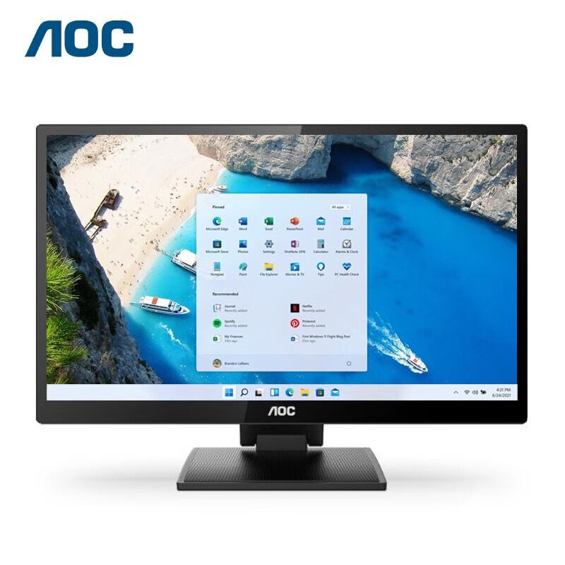 AOC 24P2T 液晶显示器 23.8英寸 黑色 触控 黑色按台销售