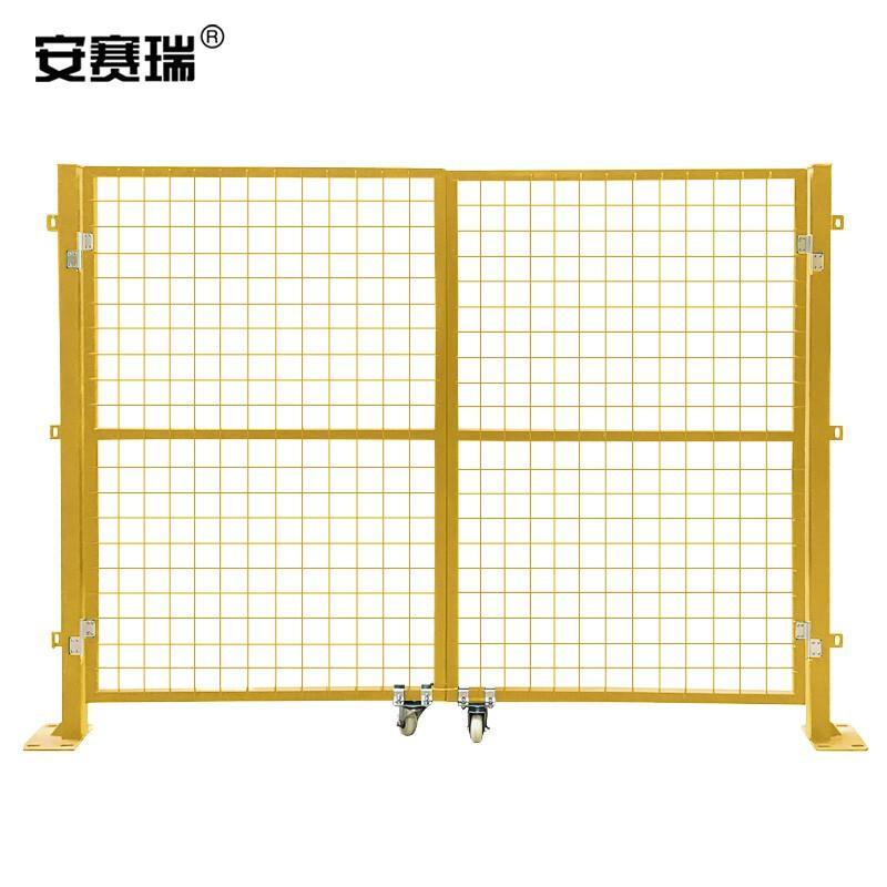 安赛瑞 200618 加厚工厂围栏铁丝网 高1.8宽3m对开门 1套含轮 黄色按个销售