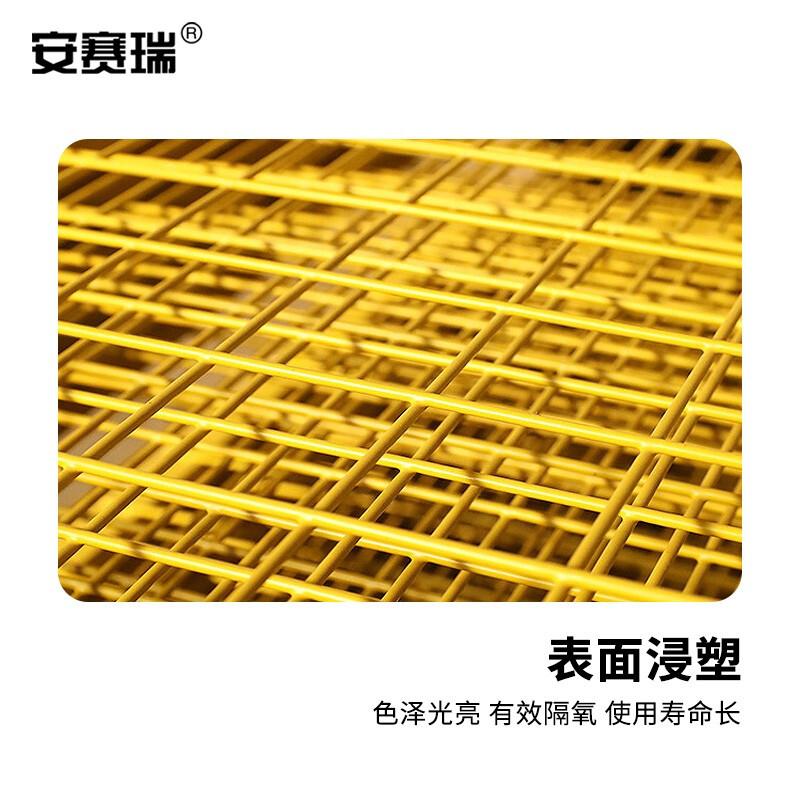 安赛瑞 200618 加厚工厂围栏铁丝网 高1.8宽3m对开门 1套含轮 黄色按个销售