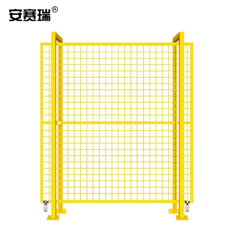 安赛瑞 200620 加厚工厂围栏铁丝网 高1.8宽1.5m推拉门 1套含轮 黄色 5个起订按个销售
