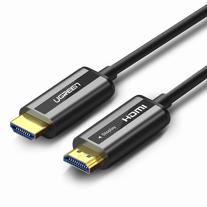 绿联 50216 光纤HDMI线2.0版 4K60Hz 20米 灰黑色