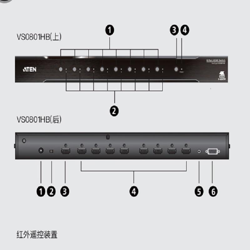 宏正 VS0801HB 影音分配器 8口真4K HDMI影音切换器按台销售