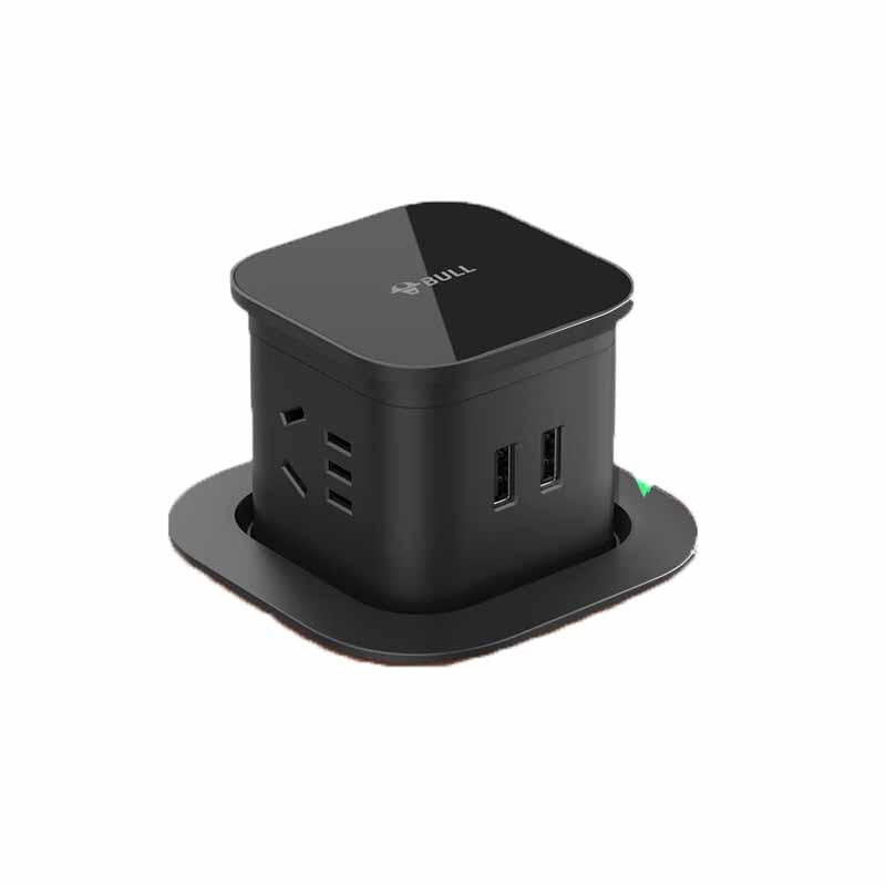 公牛 GN-SQ103U 升降气动嵌入式插座 3位五孔+2USB 1.5米 黑色按个销售