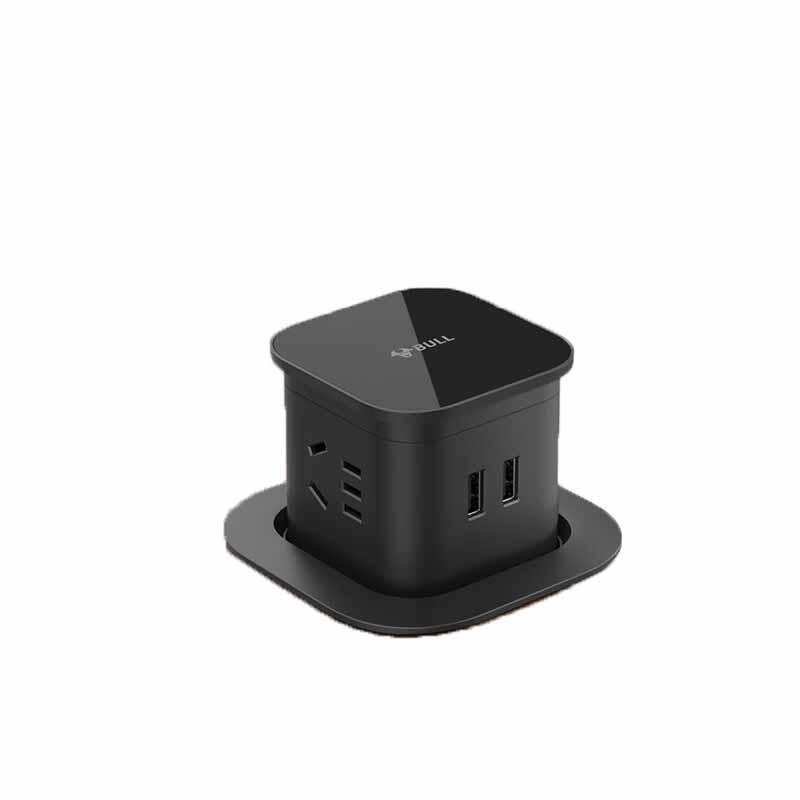 公牛 GN-SQ103U 升降气动嵌入式插座 3位五孔+2USB 1.5米 黑色按个销售