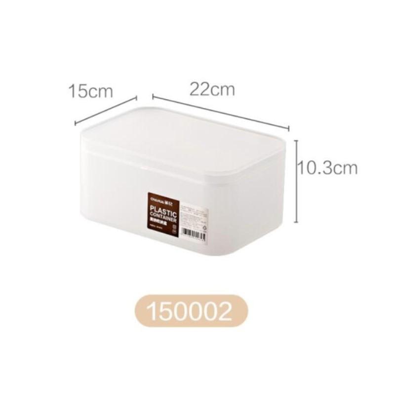 茶花 150002 美纳带盖PP收纳盒(220) 15*22*10.3cm 白色 36个/箱按（个）销售