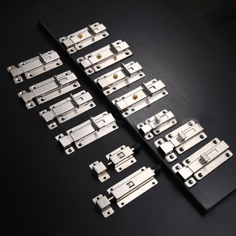 捷诺立（JNL） N49800 不锈钢弹簧插销 3寸自弹（平边.铜钮）配螺丝按（个）销售