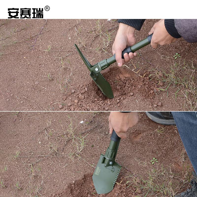 安赛瑞 310094 多功能折叠铲 迷你铁锹折叠铲子按把销售