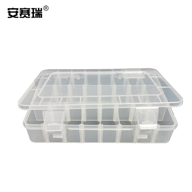 安赛瑞 28578 塑料透明零件盒 工具分类箱 12格 22.5 ×18×5.7cm 透明按件销售