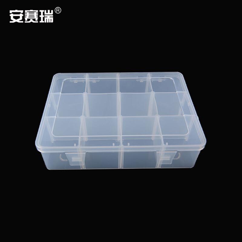 安赛瑞 28578 塑料透明零件盒 工具分类箱 12格 22.5 ×18×5.7cm 透明按件销售