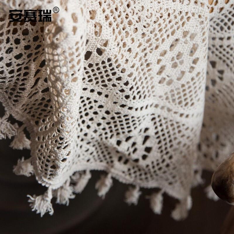 安赛瑞 7E00046 蕾丝镂空桌垫 180*180cm 米白色按（个）销售