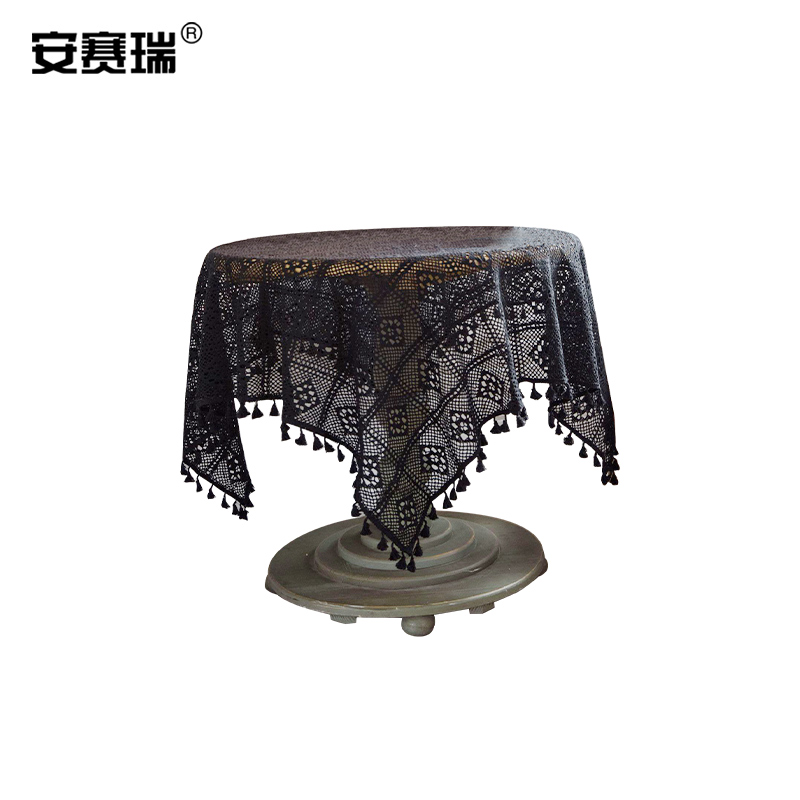 安赛瑞 7E00047 蕾丝镂空桌垫 60*60cm 黑色按（个）销售