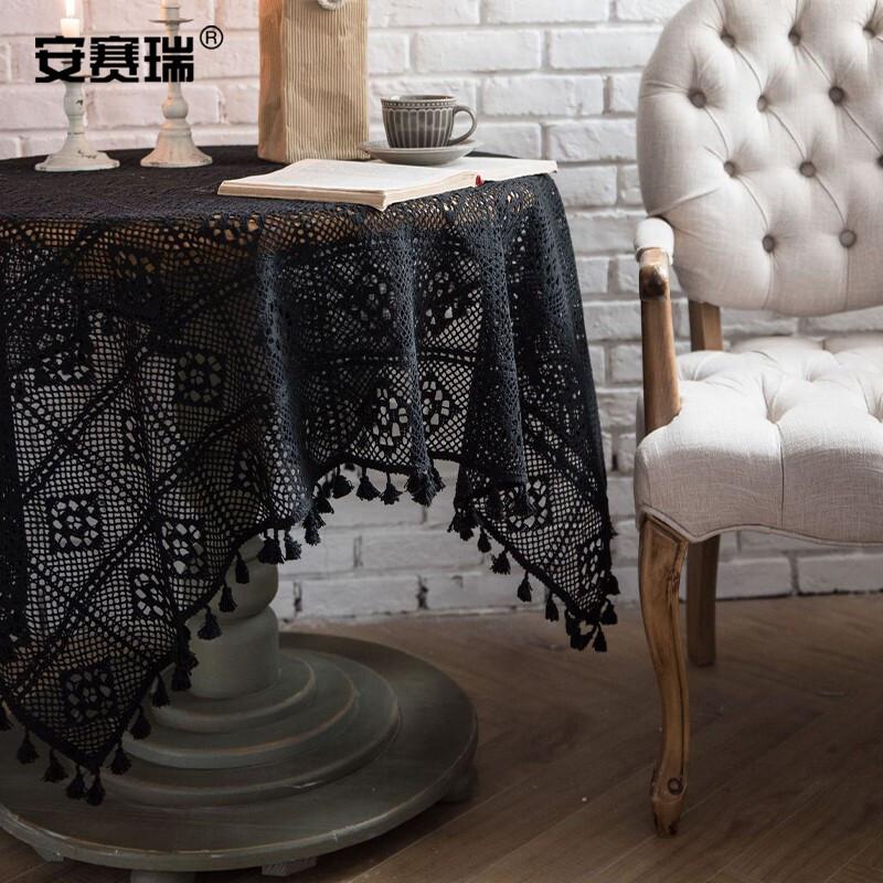 安赛瑞 7E00047 蕾丝镂空桌垫 60*60cm 黑色按（个）销售