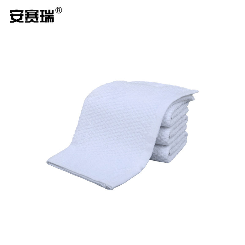 安赛瑞 7A00116 菠萝纹白毛巾 33×78cm  （5条装）按（包）销售