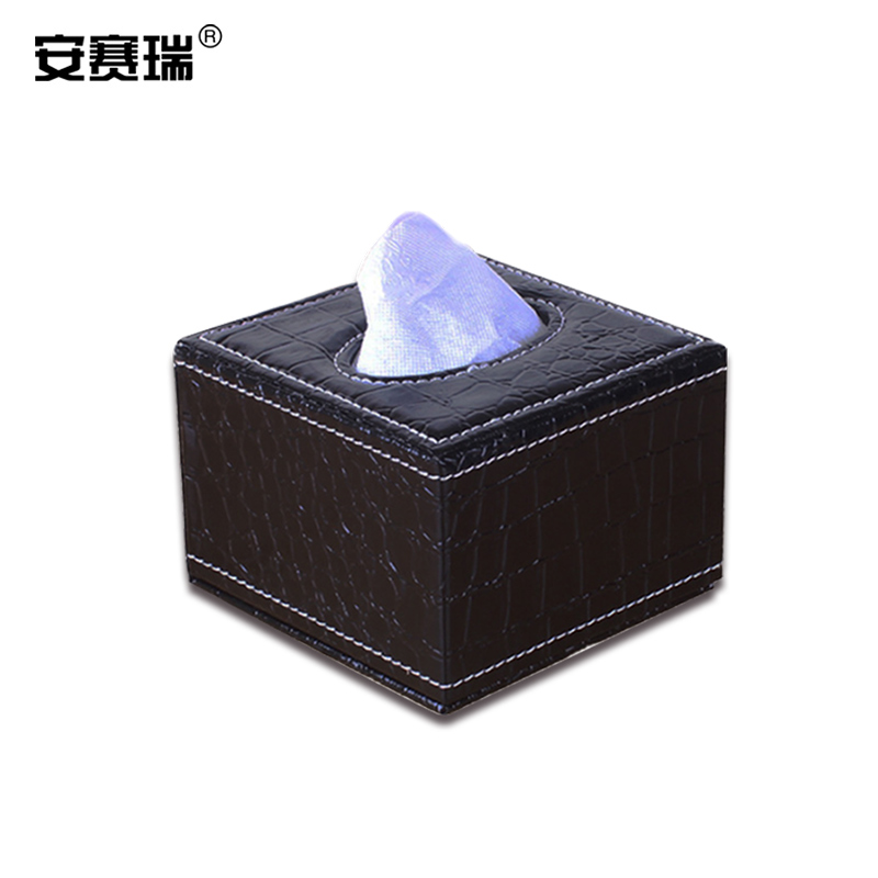安赛瑞 7D00015 方形防水纸巾盒 鳄鱼纹黑按（个）销售